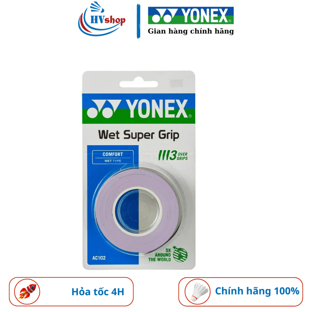 Quấn cán cầu lông Yonex AC102EX 3in1 chính hãng, siêu bám tay, thấm hút mồ hôi tốt - HVShop