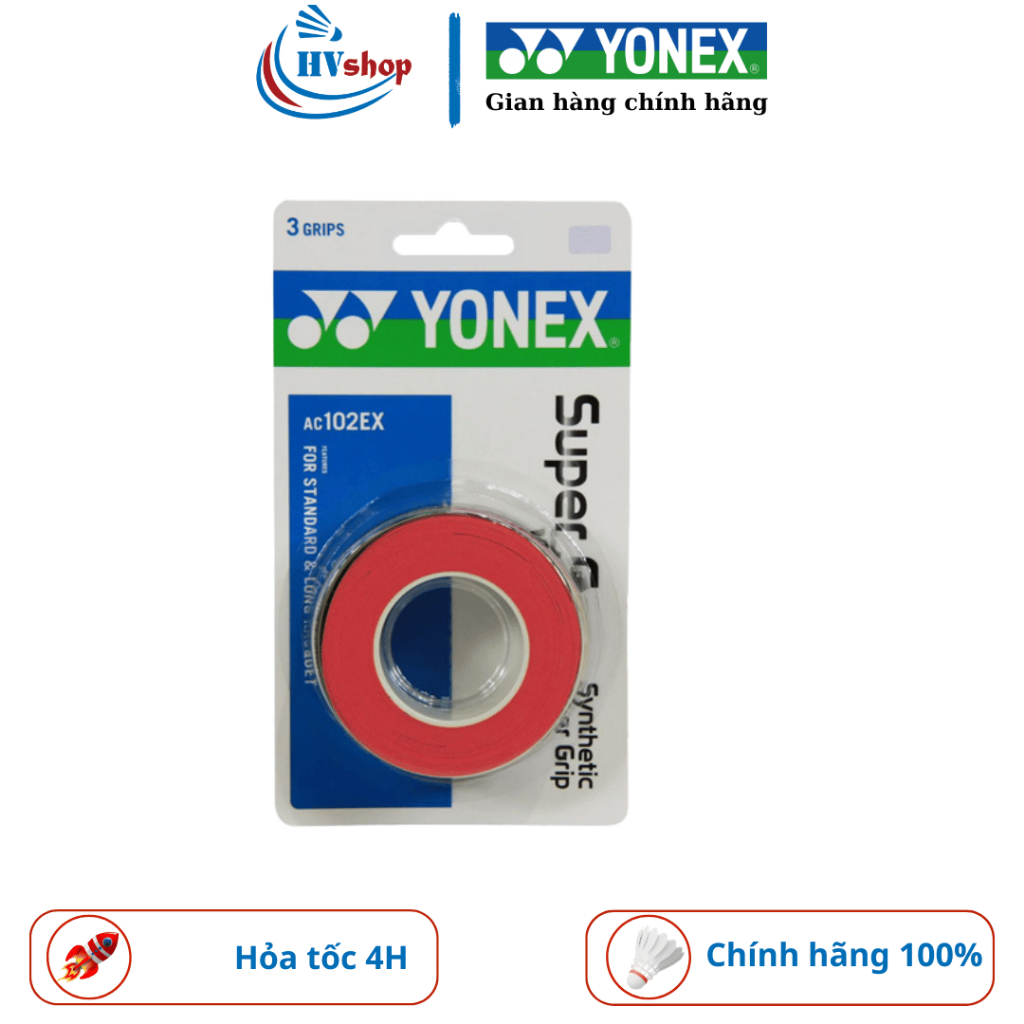 Quấn cán cầu lông Yonex AC102EX 3in1 chính hãng, siêu bám tay, thấm hút mồ hôi tốt - HVShop