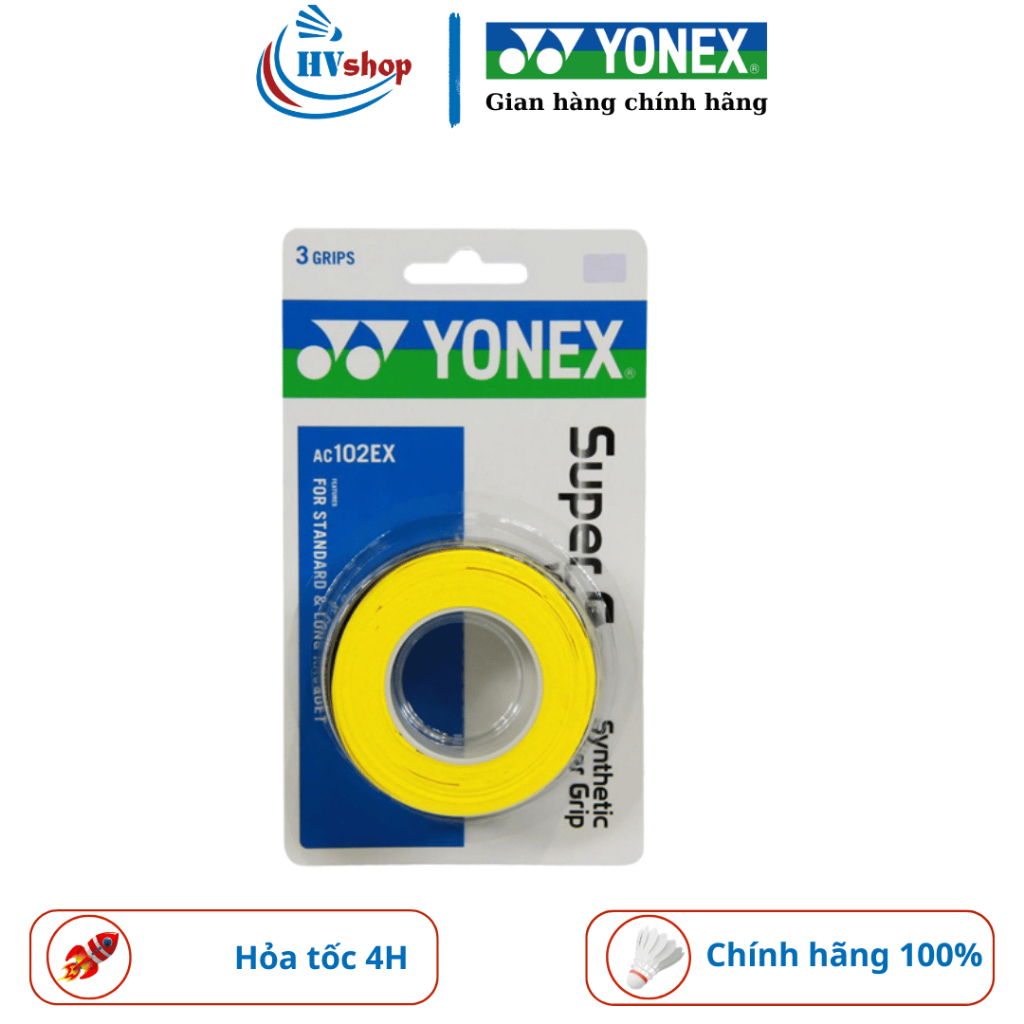 Quấn cán cầu lông Yonex AC102EX 3in1 chính hãng, siêu bám tay, thấm hút mồ hôi tốt - HVShop