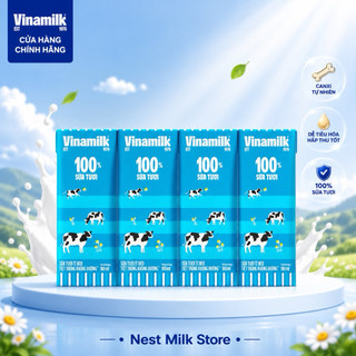 Sữa Tươi Tiệt Trùng Vinamilk Ít Béo Không Đường 180ml - Thùng 48 Hộp