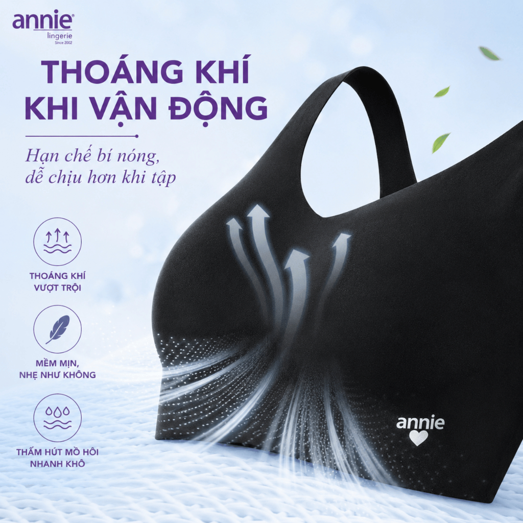Áo bra đúc su tập gym annie lingerie Bra8551 có mút nâng ngực, đệm mềm mịn, co giãn thoải mái
