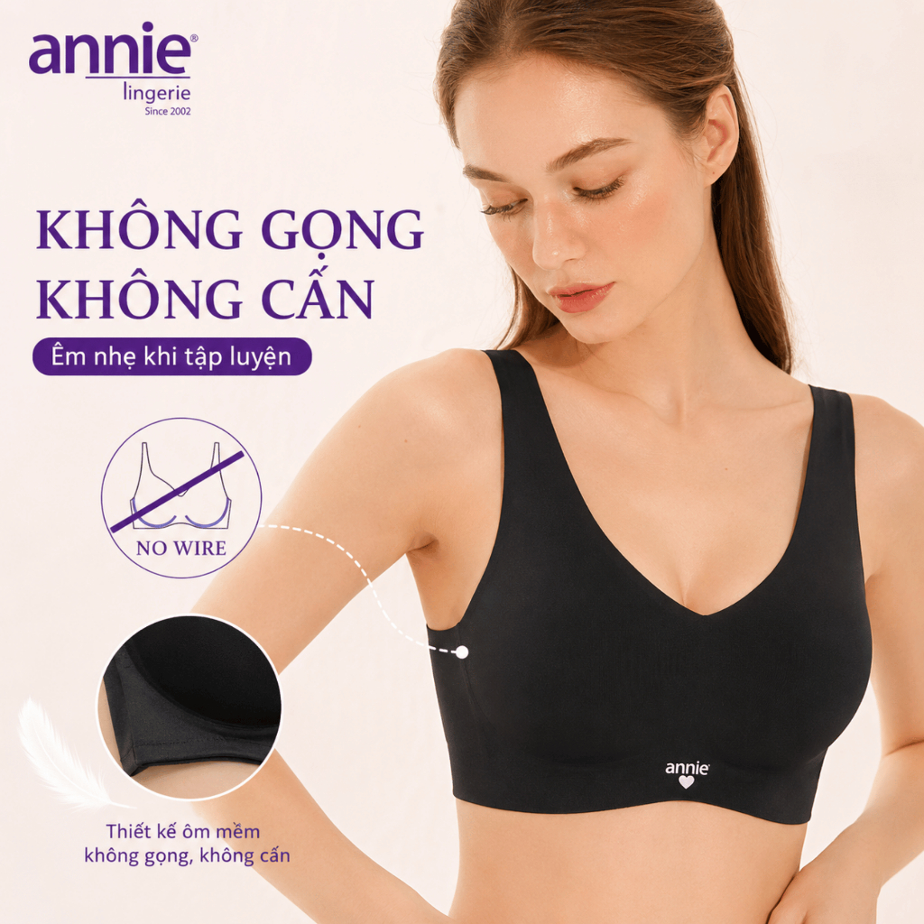 Áo bra đúc su tập gym annie lingerie Bra8551 có mút nâng ngực, đệm mềm mịn, co giãn thoải mái