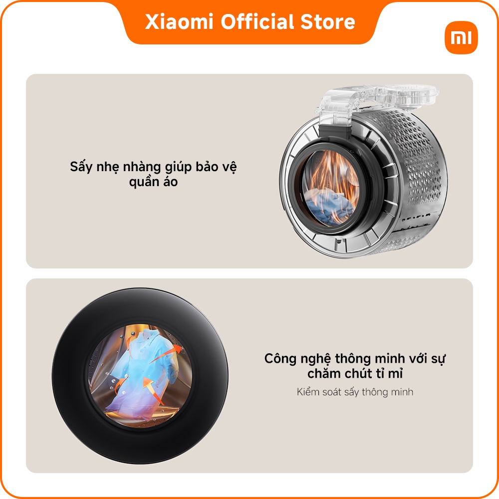 [MỚI RA MẮT] Máy giặt sấy cửa trước Xiaomi Mijia Front Load washer dryer 9kg | 99.99% Loại bỏ vì khuẩn |Giặt nhanh siêu