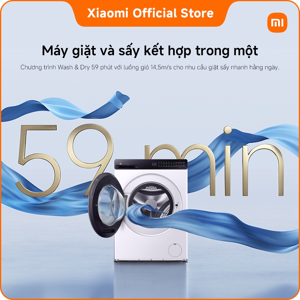 [MỚI RA MẮT] Máy giặt sấy cửa trước Xiaomi Mijia Front Load washer dryer 9kg | 99.99% Loại bỏ vì khuẩn |Giặt nhanh siêu