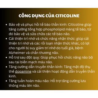 Viên uống Bổ Não Statcoline Citicoline 500mg Giúp Hoạt Huyết Dưỡng Não, Phục Hồi Sau Tai Biến Do Tắc Mạch