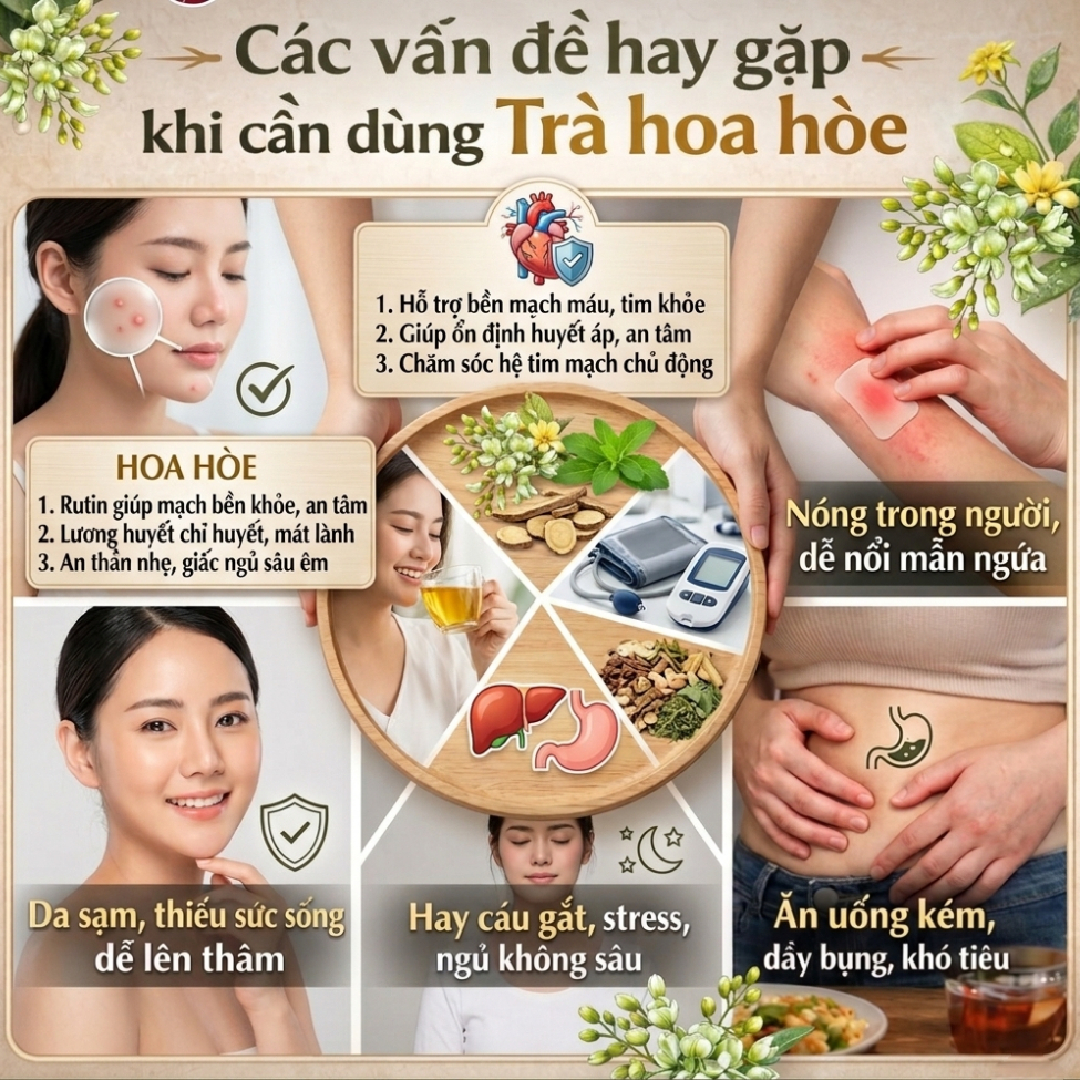 Thượng Hạng 500 Gram Trà Hoa Hòe Nguyên Chất, Thơm Dịu, Thanh Mát, Dễ Uống, Rang Phơi Khô Tự Nhiên