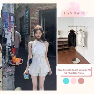 Áo Cổ Yếm Sơ Mi Nữ Phối Bèo Tầng, Áo Sát Nách Điệu Đà Thiết Kế Sang Chảnh Dự Tiệc Đi Chơi