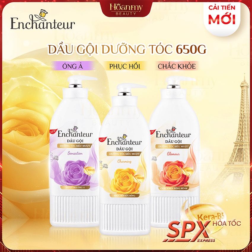 Dầu Gội Enchanteur 650g Thơm Hương Nước Hoa 180g, 650g