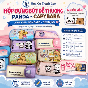 Ví Bút Dễ Thương Baby Study Panda Hộp Bút Vải Khóa Kéo Mini Cho Học Sinh