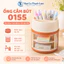 Ống Cắm Bút 0155 Đa Năng Có Ngăn Kéo, Hộp Đựng Bút Để Bàn Học Văn Phòng