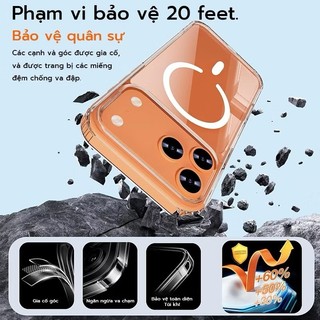 Ốp trong suốt iPhone cao cấp silicon hỗ trợ sạc không dây chống sốc dành cho iP 17/16/15/14/13/12/11/promax/plus ( MS )