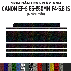 Skin dán Lens Canon EF-S 55-250mm F4-5.6 IS (Nhiều mẫu) | Decal Film 3M dán bảo vệ ống kính máy ảnh 55-250 mm