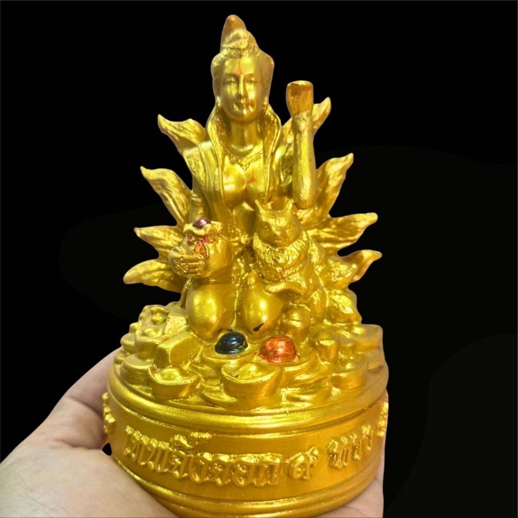 Tượng Decor Hồ Ly Trang Trí Bàn Làm Việc Mẫu Cầm Bình Cao 12cm Cao Cấp