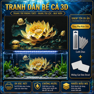 Decal tranh dán hồ cá 3D Kho In Ấn HC10 chống nước, In KTS dán dễ, gỡ dễ, có keo sẵn, nhiều kích cỡ