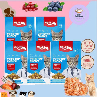 [Túi 1kg] Hạt Mr.Vet cho mèo trưởng thành - nhiều vị