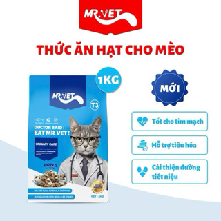 [Túi 1kg] Hạt Mr.Vet cho mèo trưởng thành - nhiều vị