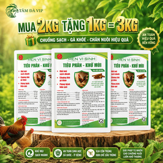 Combo mua 2 tặng 1 (Tổng 3kg) - Men rắc chuồng tiêu phân, khử mùi giúp vệ sinh chuồng trại, giảm mùi