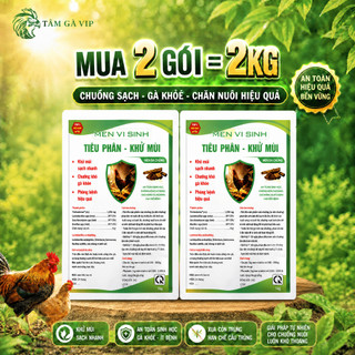 Combo mua 2 tặng 1 (Tổng 3kg) - Men rắc chuồng tiêu phân, khử mùi giúp vệ sinh chuồng trại, giảm mùi
