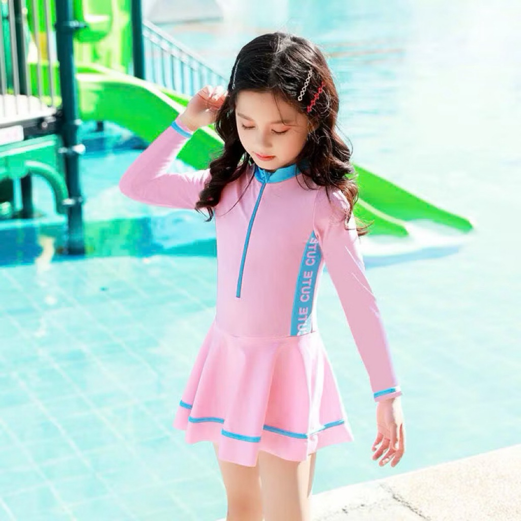 Đồ bơi bé gái liền thân Tukibaby size 10-55kg chất xịn, bikini cho bé gái liền thân có quần bảo hộ, đồ bơi cho bé gái