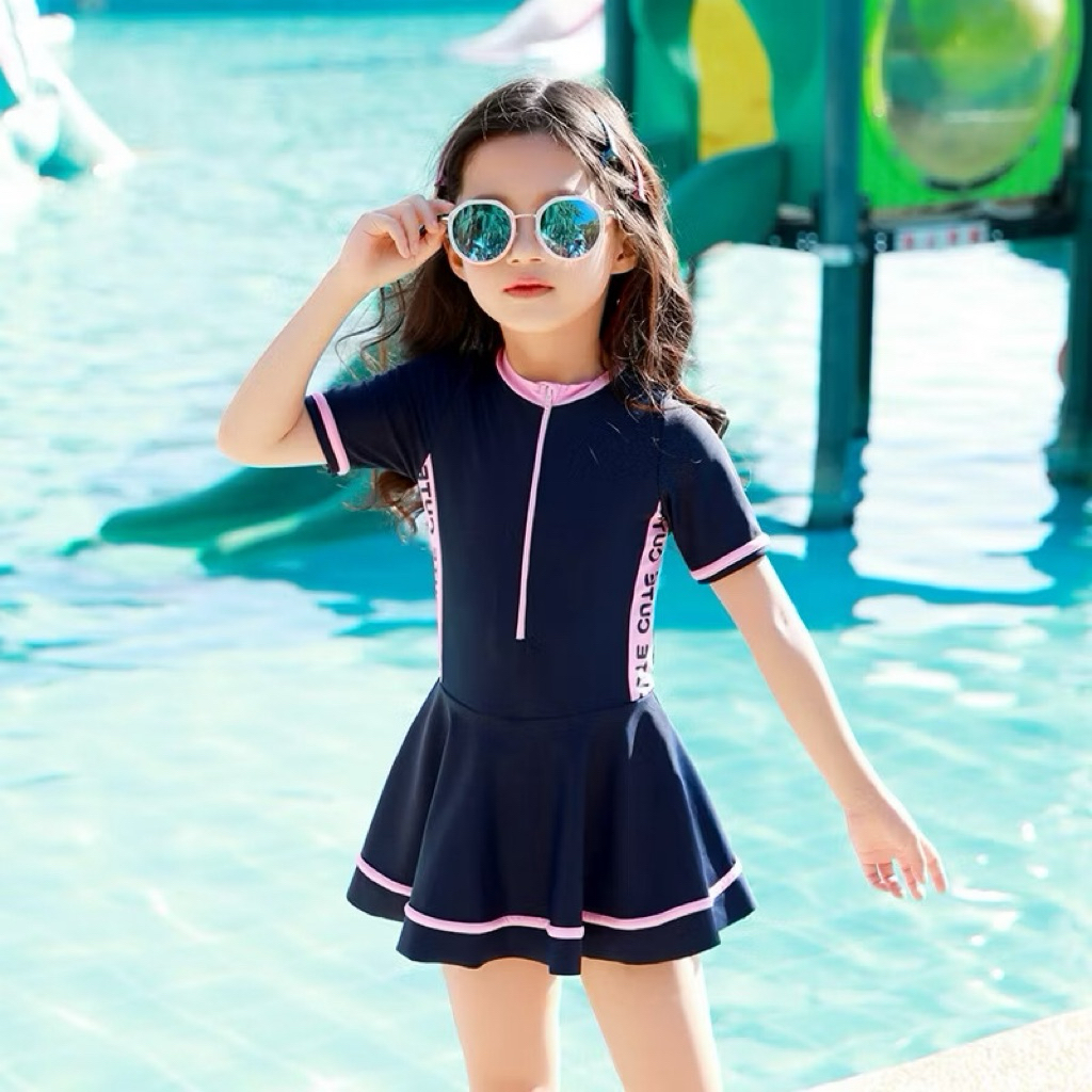 Đồ bơi bé gái liền thân Tukibaby size 10-55kg chất xịn, bikini cho bé gái liền thân có quần bảo hộ, đồ bơi cho bé gái