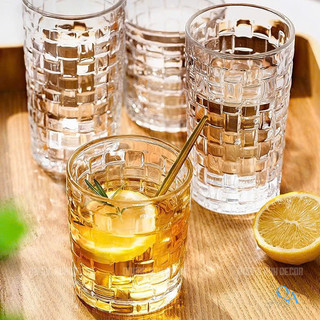 SET 6 Ly Thủy Tinh Họa Tiết CARO DẬP NỔI Chịu Nhiệt | Cốc Uống Nước, Cà Phê Phong Cách Hiện Đại