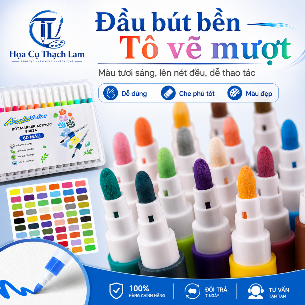 [Cào là có quà] Combo 12-120 Acrylic Marker 9053A Đa Năng – Bộ Màu Trang Trí, Decor Quà Tặng