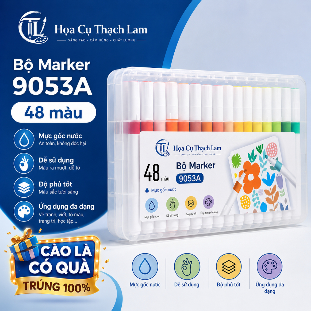 Có quà tặng kèm Set Nâng cấp 12 đến 80 Bút màu ACRYLIC Marker đầu nhọn chống thấm nước