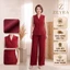 Set Bộ Đồ Nữ Công Sở Đỏ Đô Sang Trọng ZEYRA - Áo Sát Nách Cổ V Dáng Quấn Thắt Eo & Quần Ống Rộng Tôn Dáng [Hàng Chuẩn]