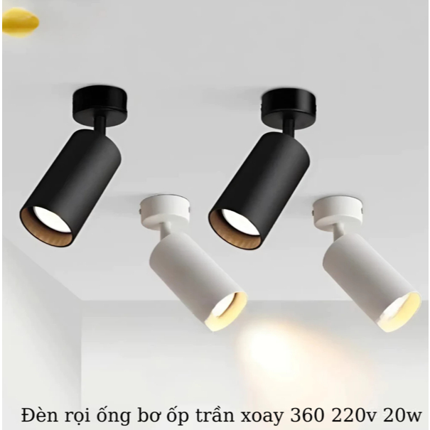 Đèn Ống Bơ Đèn Rọi Đơn 20w / 30w gắn tường trần ốp nổi xoay 360° đèn chiếu điểm đèn soi tranh
