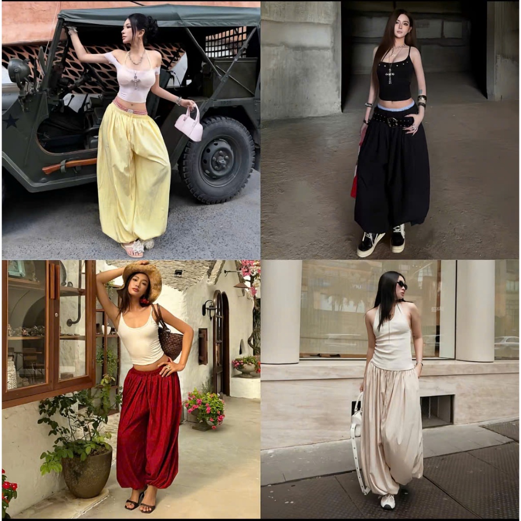 Quần Balloon Pants Cạp Chun Ống Boom Bo Gấu Chất Gió Mùa HèThiết Kế Hiện Đại Tôn Dáng Mặc Đi Biển Du Lịch Joolate