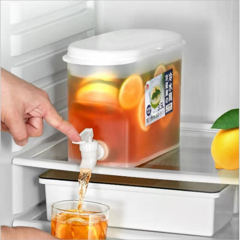 Bình Nước Có Vòi 3.5L Tiện Lợi, TIDY SHOP,  Bình Đựng Nước Tủ Lạnh Nhựa PP, Bình Trà Có Vòi Gọn Gàng