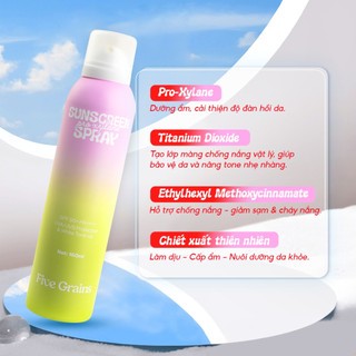 [Y392] Xịt chống nắng Cao cấp FIVE GRAINS - Nâng tone Pro-Xylane 160ML