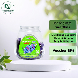 Hộp 30 ống mực Smartkids không tẩy – Dùng cho bút máy, mực đều, tiện lợi cho học sinh
