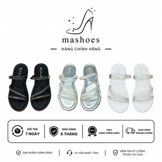Sandal Nữ 2 Dây Đính Xoàn Ngang – Dép Sandal Cao Cấp Hot Trend Hè 2026, Êm Chân, Tôn Dáng, Đi Chơi Sang Chảnh