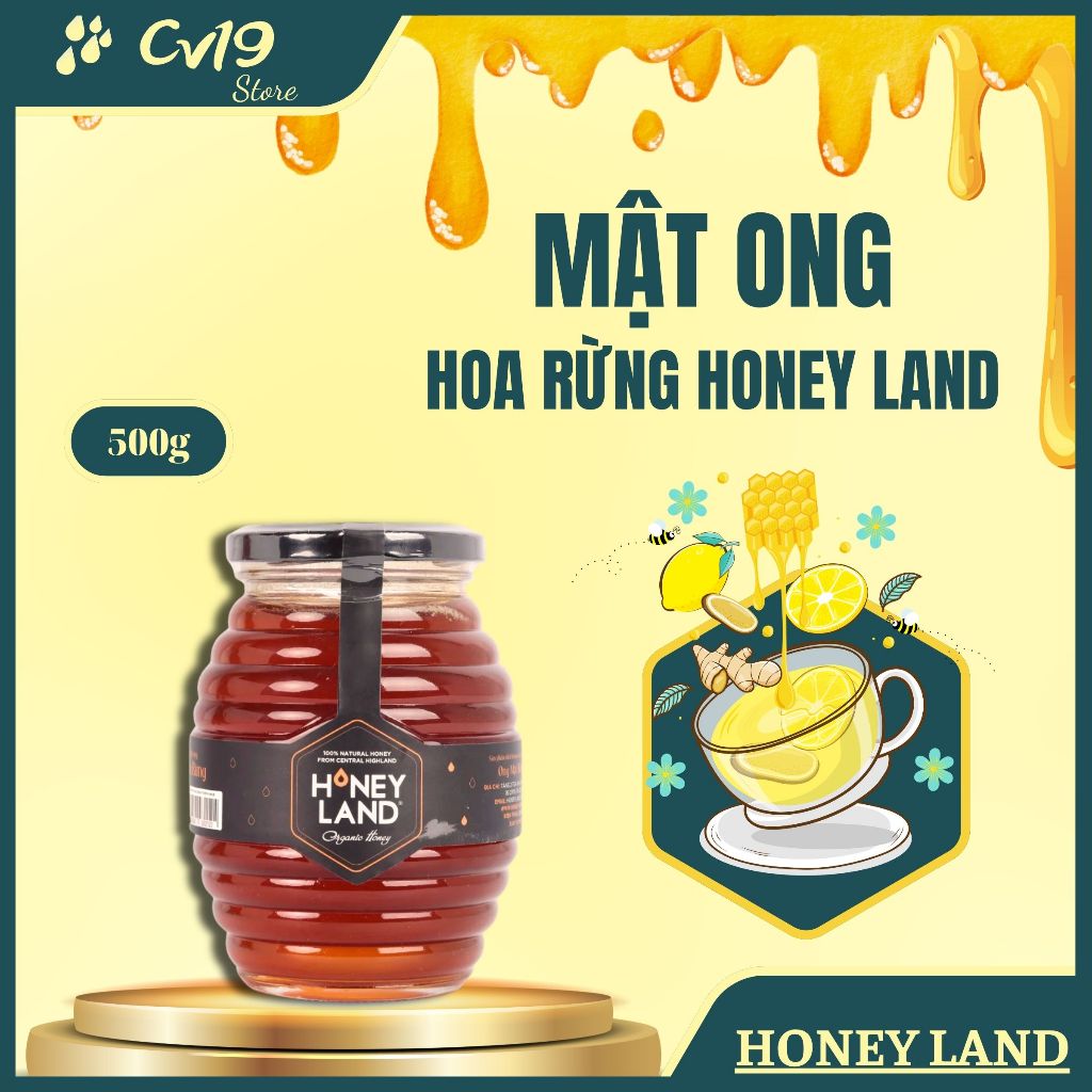 Mật ong hoa rừng Honeyland nguyên chất, giảm ho, giảm đau dạ dày, khàng viêm, làm đẹp