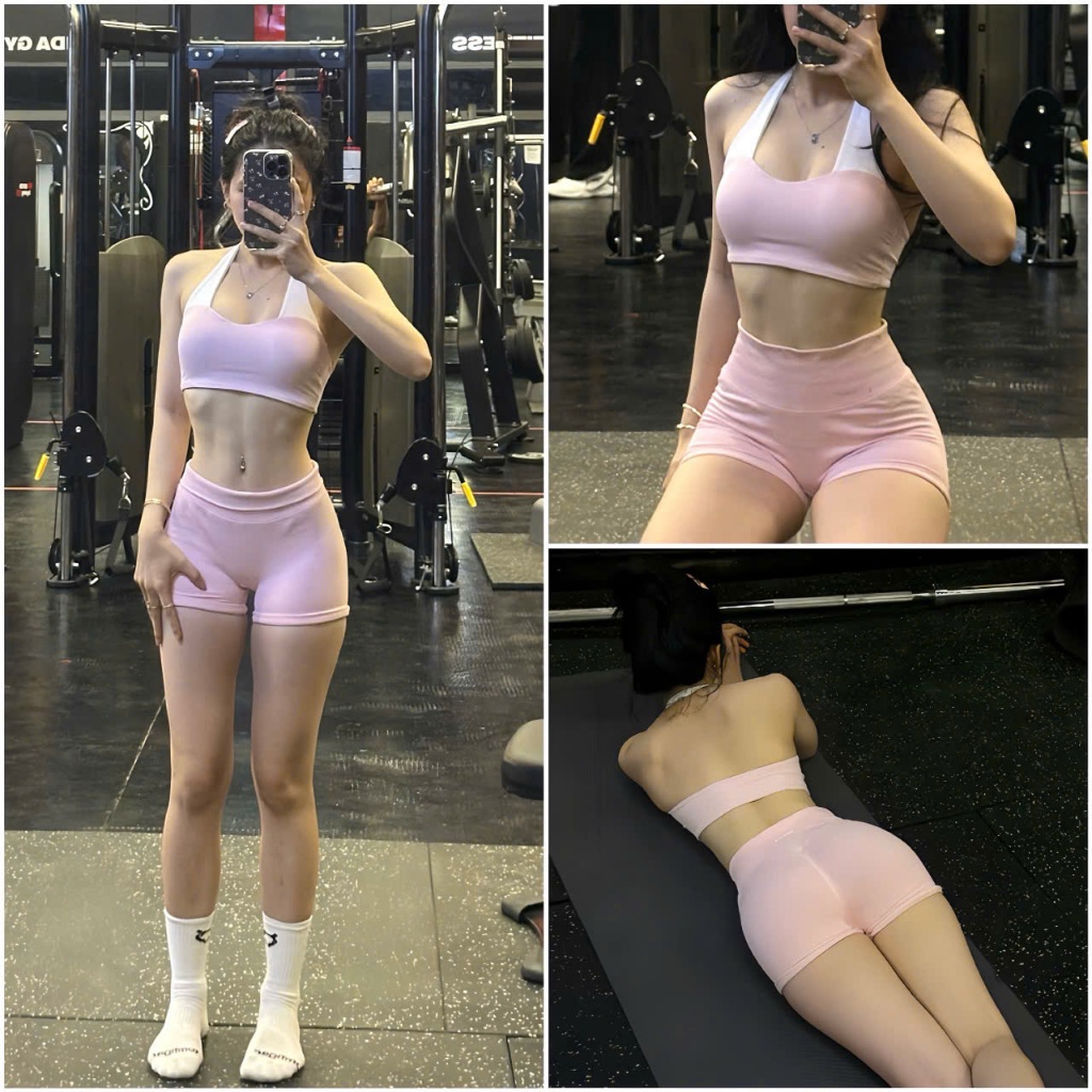 ÁO BRA YẾM PHỐI MÀU NÂNG V1 A17 Thun Co Dãn KÈM MÚT RỜI Tập Gym-Yoga-Aerobic HOTHISPORT