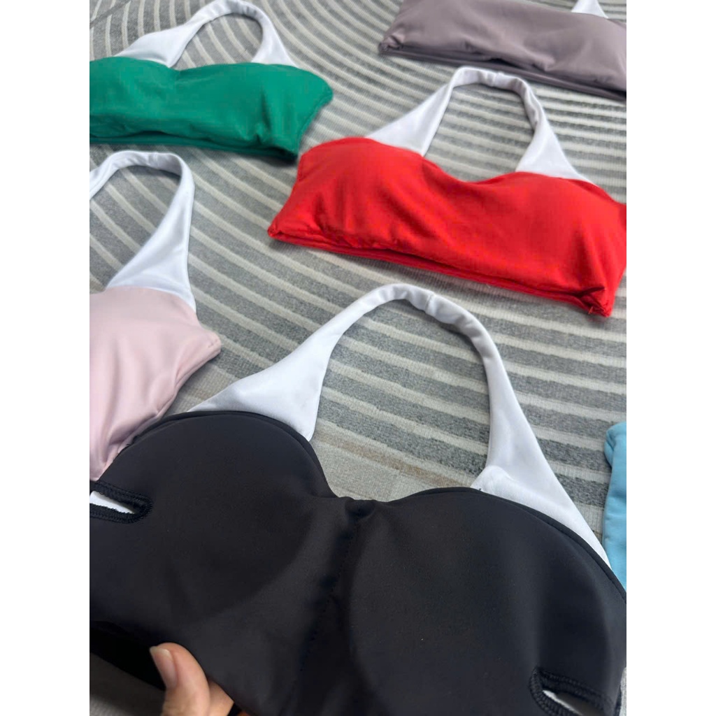 ÁO BRA YẾM PHỐI MÀU NÂNG V1 A17 Thun Co Dãn KÈM MÚT RỜI Tập Gym-Yoga-Aerobic HOTHISPORT