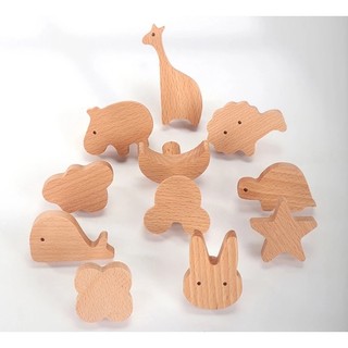 Móc treo gỗ dễ thương OABU (Miếng dán+vít kèm theo) trang trí decor, mẫu mới to hơn