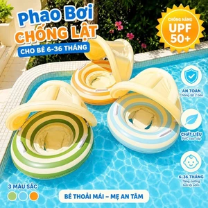Phao bơi cho trẻ em, phao bơi tròn có mái che nắng, có thể tháo rời an toàn cho bé tập bơi Sociu Kid Shop