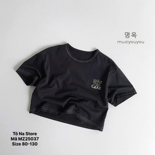 Áo Thun Cộc Tay Cho Bé Từ 9-28kg Vải Cotton Cao Cấp Line Chỉ Nổi In Chữ Form Rộng QCCC MZ25037