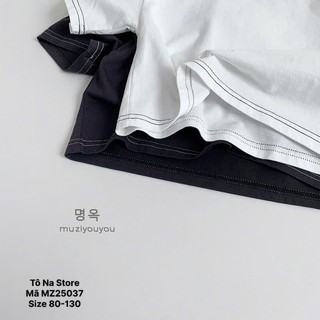 Áo Thun Cộc Tay Cho Bé Từ 9-28kg Vải Cotton Cao Cấp Line Chỉ Nổi In Chữ Form Rộng QCCC MZ25037