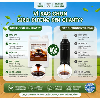 [Can Sỉ] Đường đen chanty (can 2,8kg), nguyên liệu pha chế sữa tươi trân châu đường đen, topping, làm sốt bánh