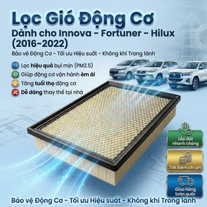 Lọc gió động cơ Toyota Innova Fortuner Hilux 2016-2022 chuẩn kích thước theo xe Toyota(17801-0L050)