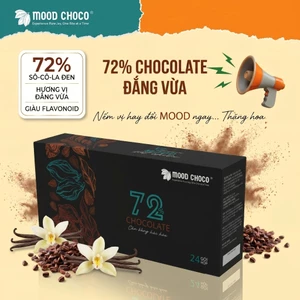 Socola Đen 72% Cacao MOOD CHOCO Nguyên Chất Vị Ngọt Vừa Êm Dịu Thơm Ngon Hộp 120 gram