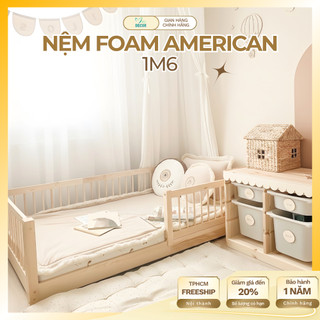 Nệm Foam American Cho Bé 1m5 1m6 – Đệm Ngủ Foam American Cho Trẻ Em Ngủ Riêng Gấp Gọn