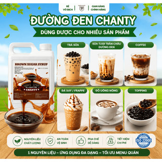 [Can Sỉ] Đường đen chanty (can 2,8kg), nguyên liệu pha chế sữa tươi trân châu đường đen, topping, làm sốt bánh