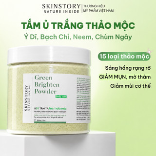 Bột Tắm Trắng Body Toàn Thân Green Brighten, Ủ Trắng Toàn Thân Thảo Mộc, Skinstory 300gr