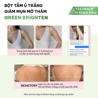 Bột Tắm Trắng Body Toàn Thân Green Brighten, Ủ Trắng Toàn Thân Thảo Mộc, Skinstory 300gr