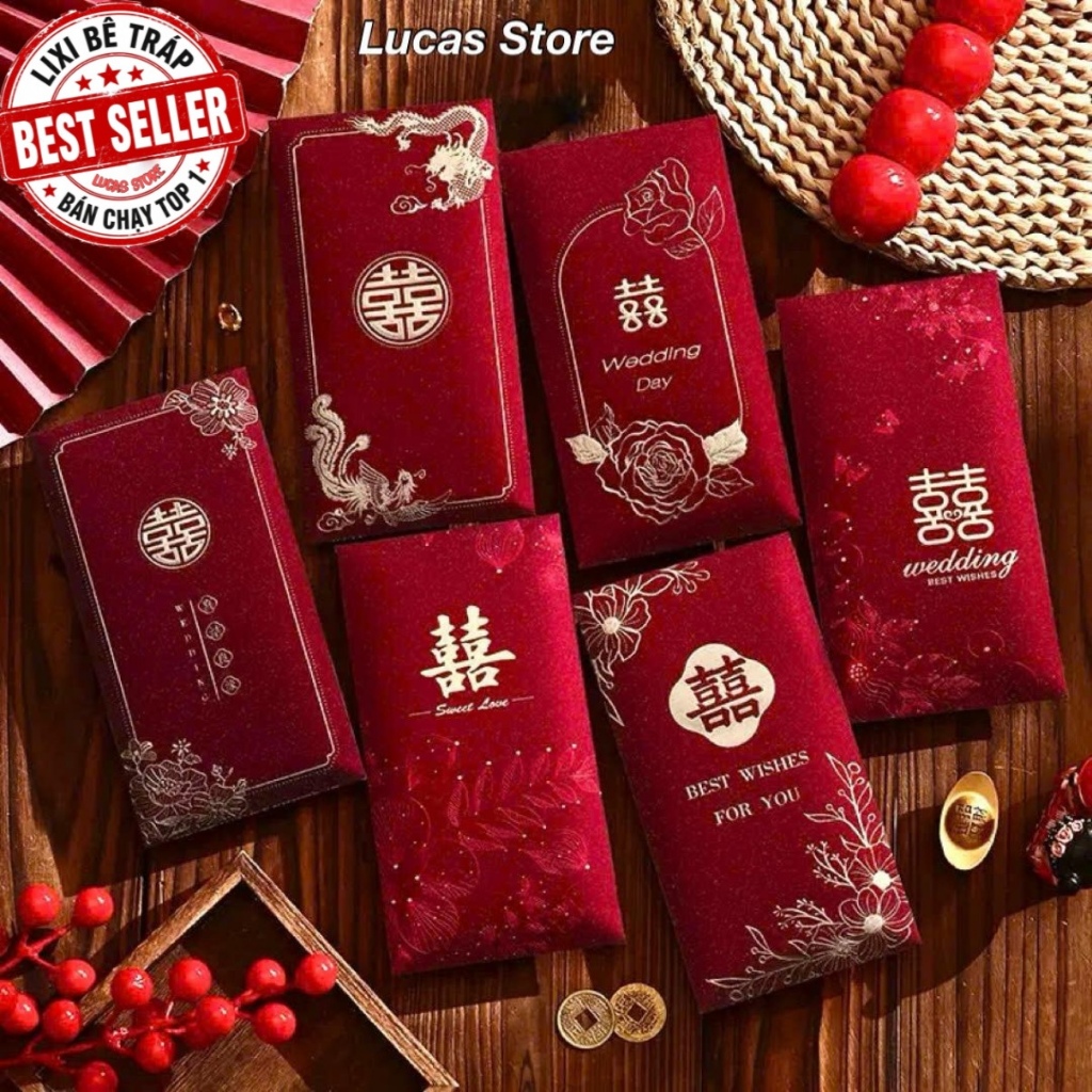 Lixi Bê Tráp, Lixi Cưới, Lì Xì Song Hỷ Dành Cho Cưới Hỏi, Nạp Tài, Bê Tráp