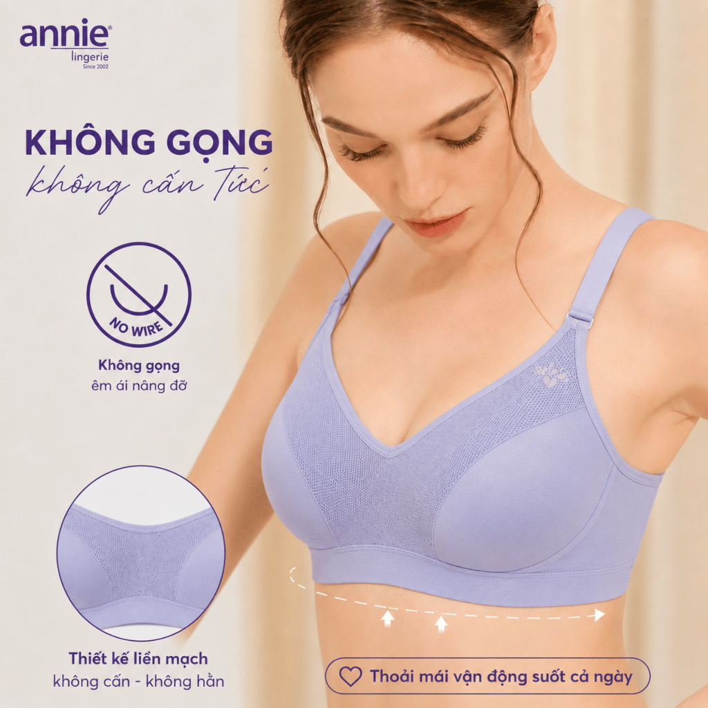 Combo 2 Áo ngực không gọng annie mút mỏng Bra 8139 thoáng mát, nâng nhẹ tự nhiên